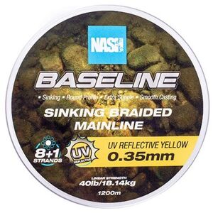Nash splétaná šňůra baseline sinking braid uv yellow 1200 m - 0,35 mm 18,14 kg