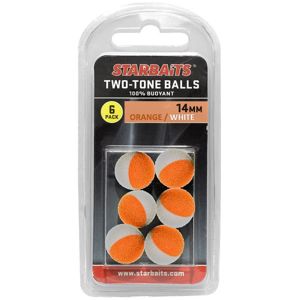 Starbaits plovoucí kuličky two tones balls 6 ks - 14 mm oranžová bílá