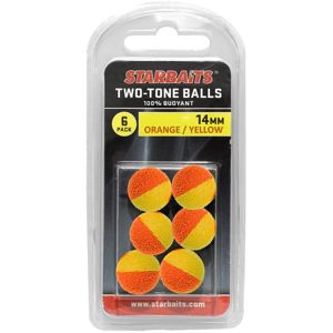 Starbaits plovoucí kuličky two tones balls 6 ks - 14 mm oranžová žlutá