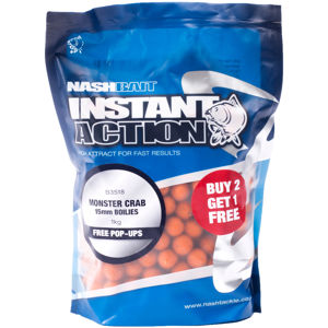 Nash boilies instant action strawberry crush-200 g 15 mm