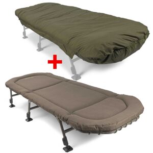 Avid carp lehátko benchmark leveltech bed + vyhřívaný spacák thermatech heated sleeping bag standard