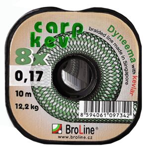 Broline pletená šňůra carp kev green - 0,23 mm 10 m