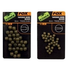 Fox Gumové korálky Tapered Bore Beads Trans Khaki-6 mm