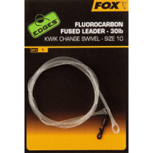 Fox Návazec Fluorocarbon Fused Leader 75 cm 30 lb-Velikost 10