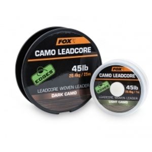 Fox Šňůra s olověným jádrem Camo Leadcore 45 lb-Návin 7m / Barva Dark Camo