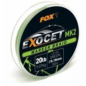 Fox Splétaná Šňůra Exocet MK2 Marker Braid 300 m Green-Průměr 18 mm / Nosnost 9,07 kg