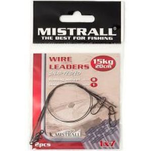 MISTRALL Ocelové Lanko Wire Leaders 20 cm-11 kg