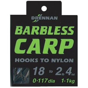 Drennan návazec barbless carp feeder - nosnost 2 lb velikost 18
