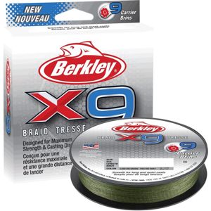 Berkley splétaná šňůra x9 fluro green-průměr 0,10 mm / nosnost 9 kg