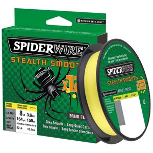 Spiderwire splétaná šňůra stealth smooth 12 hi-vis žlutá 150 m - 0,11 mm 10,3 kg