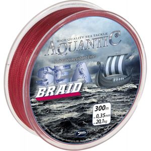 Saenger aquantic pletená šňůra sea braid červená 300 m-průměr 0,30 mm / nosnost 15,2 kg