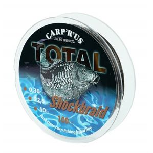Carp ´r´ us splétaná šňůra total shock braid 100 m hnědá - průměr 0,41 mm / nosnost 22,68 k-průměr 0,41 mm / nosnost 36,2 kg