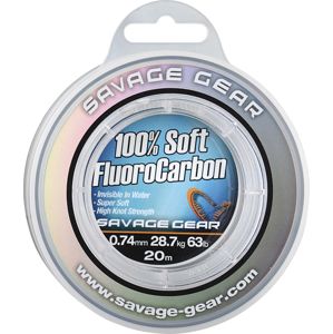 Savage gear florocarbon soft fluoro carbon 20 m - průměr 0,60 mm / nosnost 21.6kg 48lb
