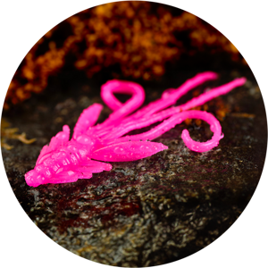 Redbass gumová nástraha nymfa pink/silver uv color - s 53 mm