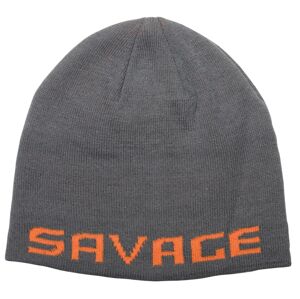 Savage gear čepice logo beanie one size rock grey orange