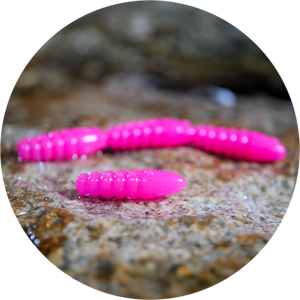 Redbass gumová nástraha trout grub 3x25mm - signal pink uv color