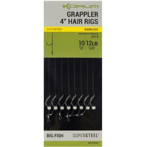 Korum návazec grappler 4” hair rigs barbless 10 cm - velikost háčku 10 průměr 0,28 mm nosnost 12 lb