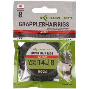 Korum návazec grappler river hair rigs 1 m - velikost háčku 8 průměr 0,30 mm nosnost 6,3 kg