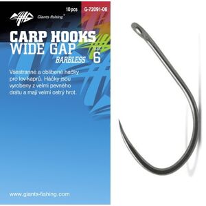 Giants fishing háček carp hooks wide gape bez protihrotu 10 ks - velikost 6
